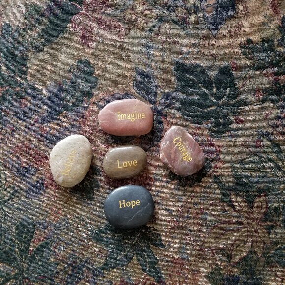 Inspiration stones for thought, affirmation, encouragement, set of 5, NWOT - Picture 2 of 5